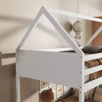 Lits superposés jumeaux avec têtes, pieds de lit et balustrades Gris