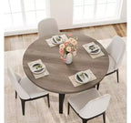 Table de salle à manger ronde de 119,4 cm, table à manger industrielle pour 4 à 6 personnes, table de cuisine en bois avec cadre métallique robuste, table de cuisine circulaire pour la maison, sans chaises
