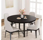 Table de salle à manger ronde de 119,4 cm, table à manger industrielle pour 4 à 6 personnes, table de cuisine en bois avec cadre métallique robuste, table de cuisine circulaire pour la maison, sans chaises