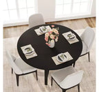 Table de salle à manger ronde de 119,4 cm, table à manger industrielle pour 4 à 6 personnes, table de cuisine en bois avec cadre métallique robuste, table de cuisine circulaire pour la maison, sans chaises