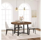 Table de salle à manger ronde de 119,4 cm, table à manger industrielle pour 4 à 6 personnes, table de cuisine en bois avec cadre métallique robuste, table de cuisine circulaire pour la maison, sans chaises