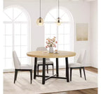 Table de salle à manger ronde de 119,4 cm, table à manger industrielle pour 4 à 6 personnes, table de cuisine en bois avec cadre métallique robuste, table de cuisine circulaire pour la maison, sans chaises