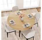 Table de salle à manger ronde de 119,4 cm, table à manger industrielle pour 4 à 6 personnes, table de cuisine en bois avec cadre métallique robuste, table de cuisine circulaire pour la maison, sans chaises