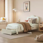 Cadre de lit double rembourré avec LED intelligente et tête de lit d'ours réglable, lit plateforme en velours