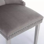 Chaises de salle à manger modernes en velours avec revêtement capitonné haut de gamme, cadre en bois massif et pieds plaqués en acier inoxydable chromé