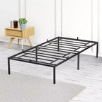 Cadre de lit en métal, plateforme de lit simple sans sommier tapissier, avec support de lattes métalliques, assemblage facile, rangement sous le lit