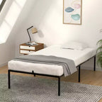 Cadre de lit en métal, plateforme de lit simple sans sommier tapissier, avec support de lattes métalliques, assemblage facile, rangement sous le lit