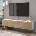 HomeStock Floating TV Stand for Up to 75 inch TVs Wall Mounted, White