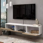 Meuble TV mural flottant pour téléviseurs jusqu'à 75 pouces, blanc