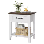 Table de chevet, Table d'appoint polyvalente pour chambre, Table de chevet en bois avec 1 tiroir et étagère de rangement ouverte, Bureau, Canapé, Petits espaces