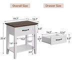 Table de chevet, Table d'appoint polyvalente pour chambre, Table de chevet en bois avec 1 tiroir et étagère de rangement ouverte, Bureau, Canapé, Petits espaces
