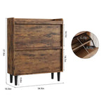 Meuble à chaussures basculant avec étagères en bois réglables, idéal pour les entrées, les couloirs et les salons comme solution de rangement de chaussures discrète.