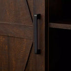 Meuble de rangement autoportant pour salle à manger, buffet avec portes coulissantes, étagères ouvertes et cachées, quincaillerie de qualité, meuble bar à vin