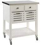 Chariots de cuisine en bois de 91 cm de haut avec 1 étagère pour cuisine modulaire