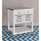 Chariots de cuisine en bois de 91 cm de haut avec 1 étagère pour cuisine modulaire