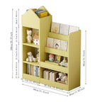Étagère de rangement en bois avec bibliothèque, unité de rangement avec 6 compartiments, 2 paniers et boîtes de rangement