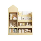 Étagère de rangement en bois avec bibliothèque, unité de rangement avec 6 compartiments, 2 paniers et boîtes de rangement
