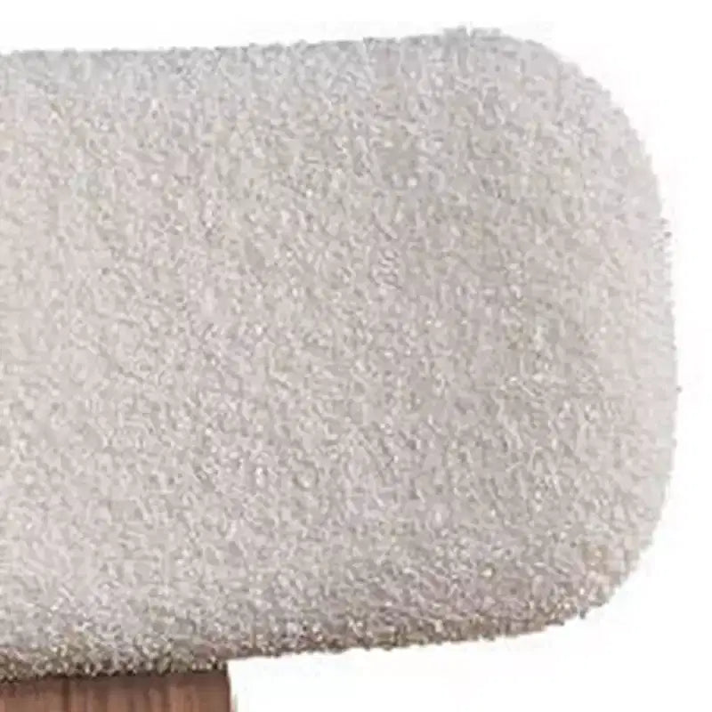 Chaise de salle à manger 22 pouces, incurvée, bouclé blanc, noyer brun