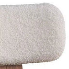 Chaise de salle à manger 22 pouces, incurvée, bouclé blanc, noyer brun