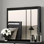 Royal Hampton Dresser Mirror with Beveled Design, Ash Gray Solid Wood 38x42