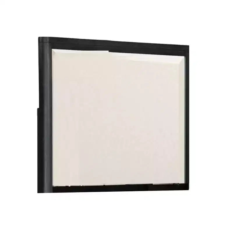 Miroir de commode avec design biseauté, bois massif gris cendré 38x42