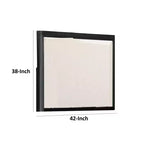 Miroir de commode avec design biseauté, bois massif gris cendré 38x42