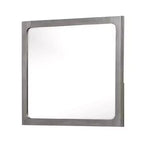 Miroir de commode, bois d'hévéa gris chaud, bord biseauté, 40 pouces