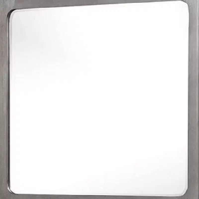 Miroir de commode, bois d'hévéa gris chaud, bord biseauté, 40 pouces