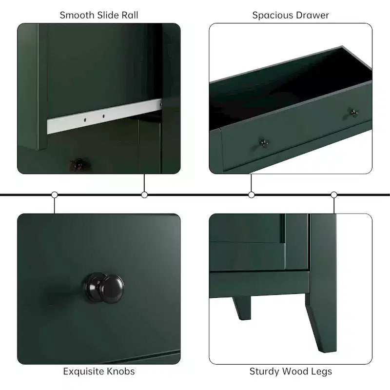 Commode à 5 tiroirs pour chambre à coucher, commode en bois de 80 cm de large avec poignées en métal, chiffonnier haut, organiseur de rangement pour vêtements pour chambre à coucher