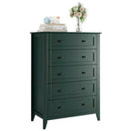 Commode à 5 tiroirs pour chambre à coucher, commode en bois de 80 cm de large avec poignées en métal, chiffonnier haut, organiseur de rangement pour vêtements pour chambre à coucher