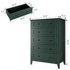 Commode à 5 tiroirs pour chambre à coucher, commode en bois de 80 cm de large avec poignées en métal, chiffonnier haut, organiseur de rangement pour vêtements pour chambre à coucher