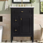MAYEERTY 20 Bathroom Vanity with Sink Soft Closing Door Storage Rack Drawer Gray