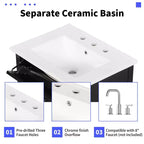 Meuble-lavabo de salle de bain 20 po avec lavabo, porte à fermeture douce, étagère de rangement, tiroir, gris