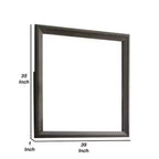 Miroir de commode, cadre biseauté de 35 pouces, bois marron