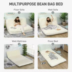 Canapé-lit pliable en mousse rembourré, matelas de sol large et moelleux, canapé mural transformable