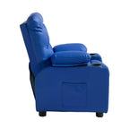 Fauteuil inclinable pour enfants, fauteuil inclinable pour tout-petits avec porte-gobelets et poches, dossier réglable de 107 à 126, canapé inclinable en cuir PU facile à nettoyer