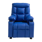 Fauteuil inclinable pour enfants, fauteuil inclinable pour tout-petits avec porte-gobelets et poches, dossier réglable de 107 à 126, canapé inclinable en cuir PU facile à nettoyer