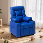 Fauteuil inclinable pour enfants, fauteuil inclinable pour tout-petits avec porte-gobelets et poches, dossier réglable de 107 à 126, canapé inclinable en cuir PU facile à nettoyer