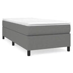 Cadre de lit en tissu gris foncé (100 % polyester), contreplaqué, bois composite