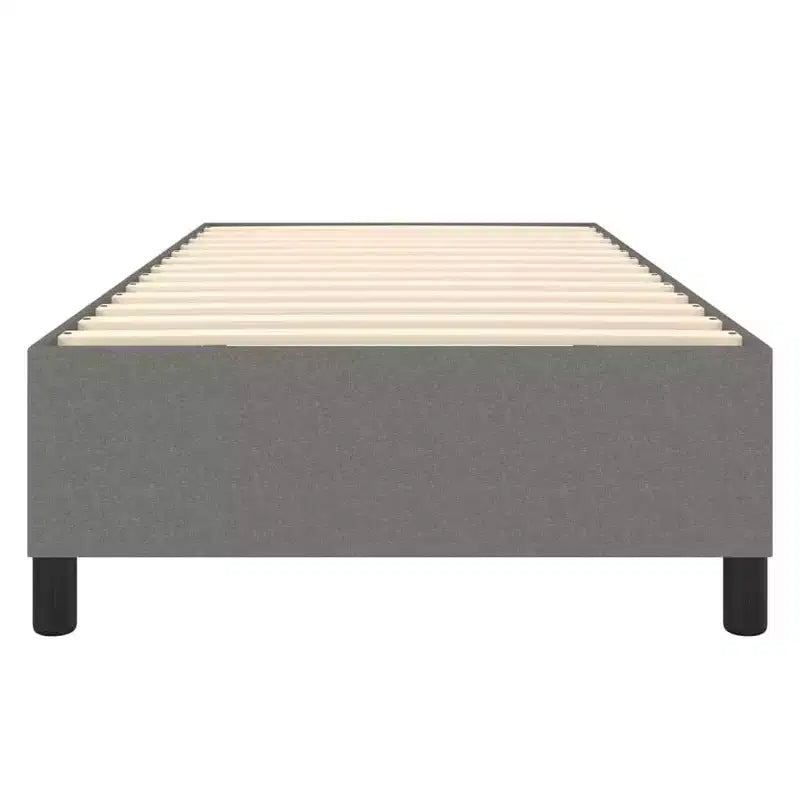 Cadre de lit en tissu gris foncé (100 % polyester), contreplaqué, bois composite