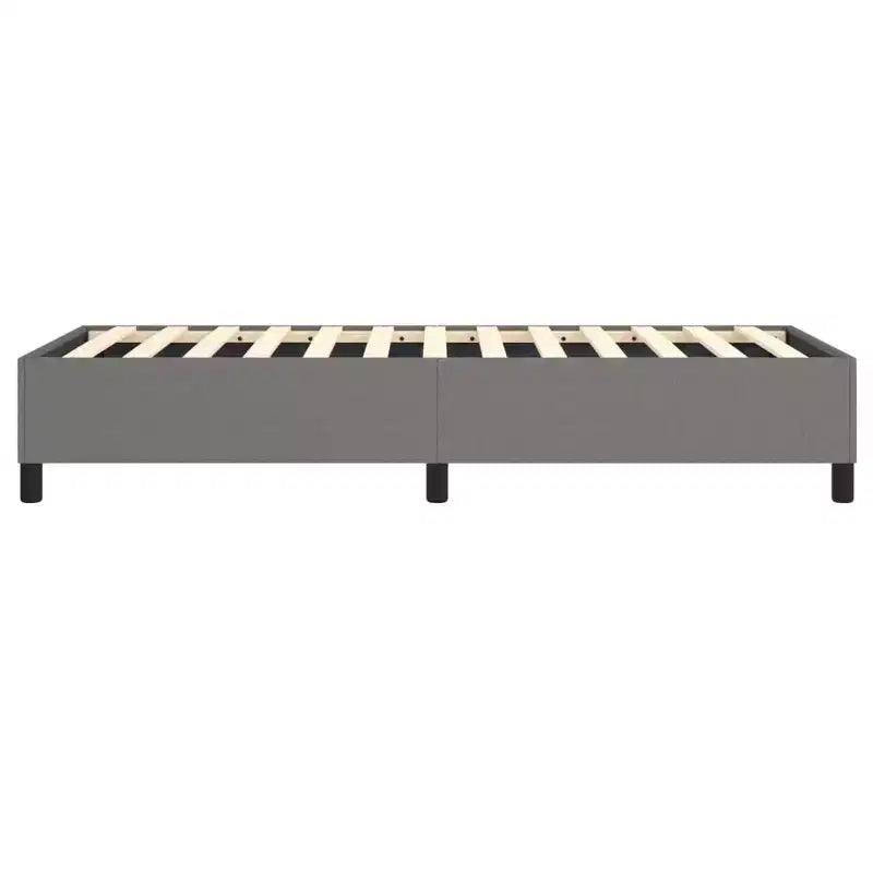 Cadre de lit en tissu gris foncé (100 % polyester), contreplaqué, bois composite