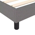 Cadre de lit en tissu gris foncé (100 % polyester), contreplaqué, bois composite
