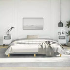 Cadre de lit Gris clair 100% polyester, contreplaqué, bois composite King