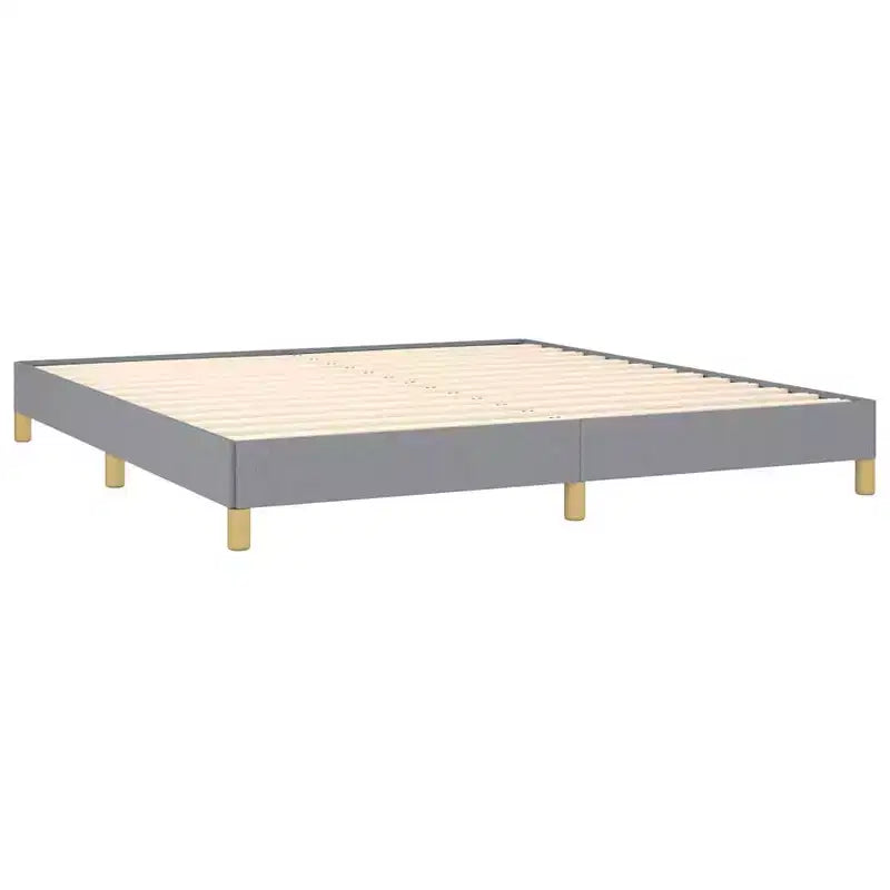 Cadre de lit Gris clair 100% polyester, contreplaqué, bois composite King
