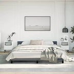 Bed Frame With Headboard Dark Grey Velvet California King Modern