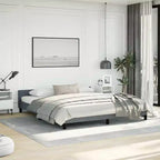 Cadre de lit avec tête de lit velours gris foncé California King Moderne