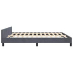 Cadre de lit avec tête de lit velours gris foncé California King Moderne