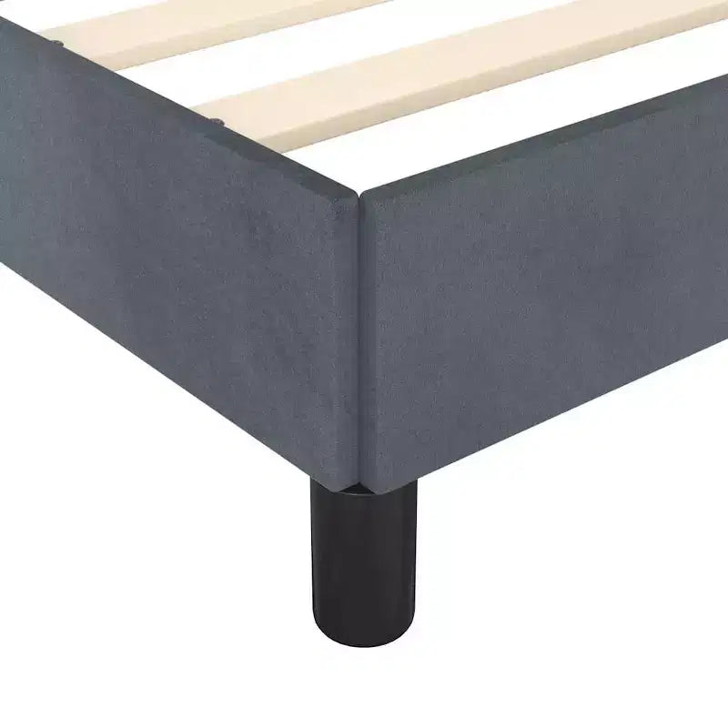 Cadre de lit avec tête de lit velours gris foncé California King Moderne