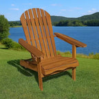 Chaise d'extérieur, dossier à lattes, bois brun naturel