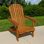 Chaise d'extérieur, dossier à lattes, bois brun naturel